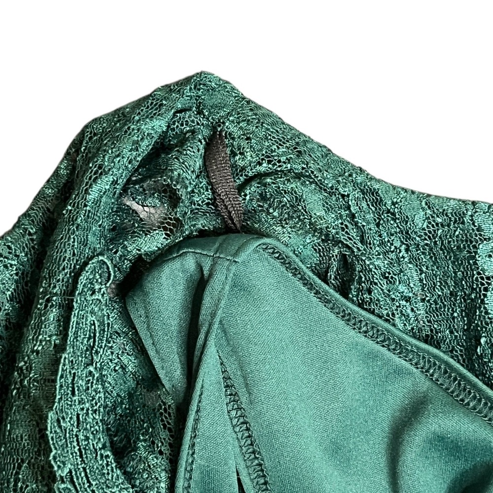 VTG Fredericks of Hollywood Green Lace Dress Corset 11 Fairy Grunge Whimsigoth - Picture 13 of 16